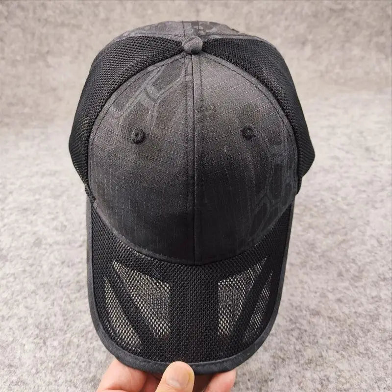 Summer Breathable Mesh Baseball Cap for Men Big Head Size Adjustable Men's Cap Casual Camouflage Outdoor Jungle Caps Male 62cm