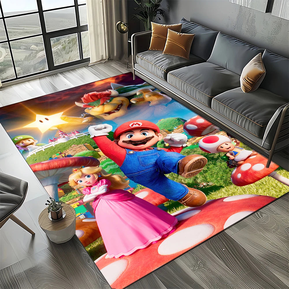 Retro Mario Cartoon  Area Rug,Carpet Rug for Home Living Room Bedroom Sofa Doormat Decor,Kids Play  Floor Mat