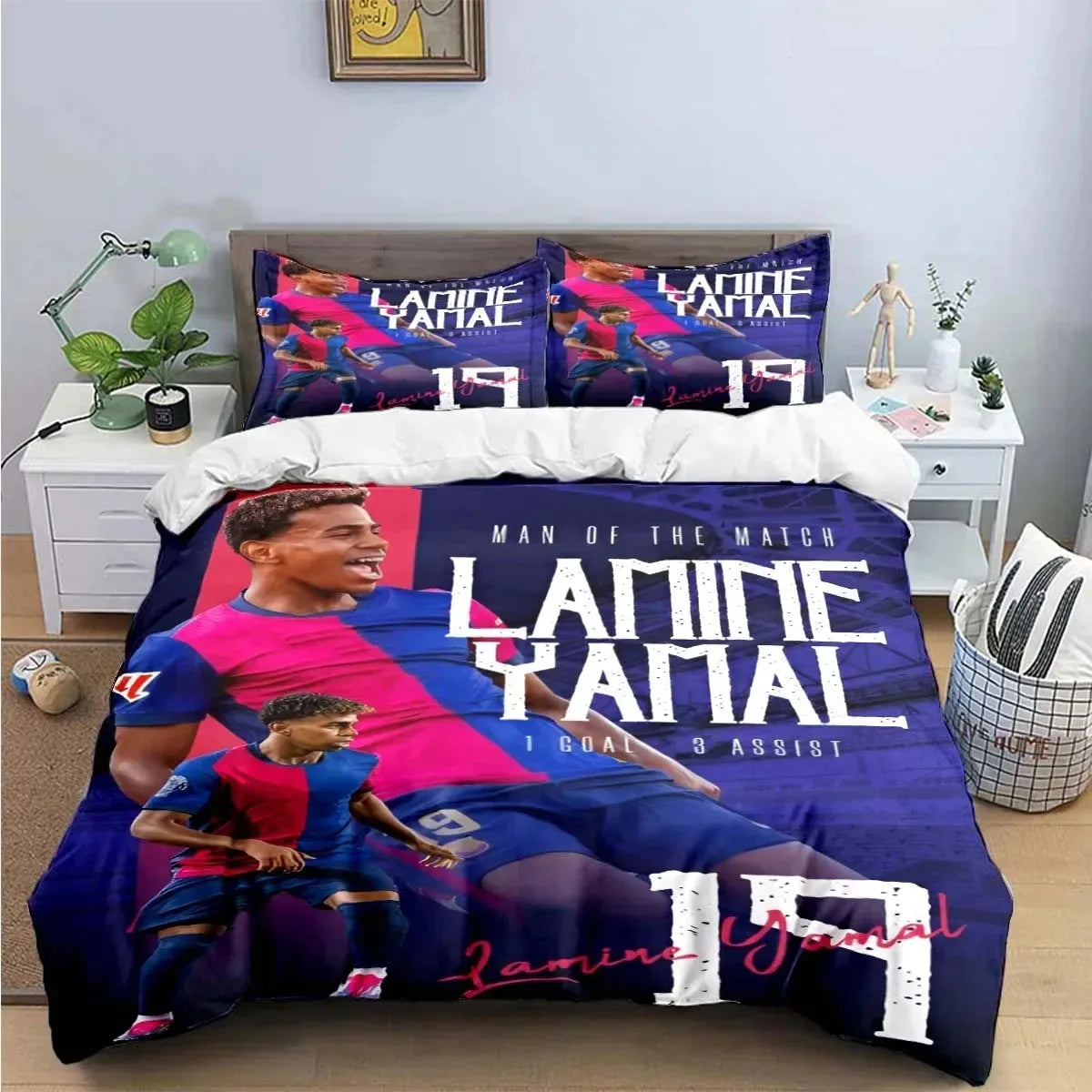 Spain Football Cenozoic Star L-Lamine Y-Yamal Bedding Sets Duvet Cover Pillowcase Single Twin Full Queen King Size for Kids Teen