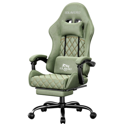 Massage Gaming Chair, Computer Office Chair with Comfy Fabric, Height Adjustable Game Chair with 360° Swivel Seat and Headrest