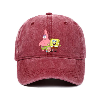 Fashion Cute SpongeBobs Baseball Cap Movie Cartoon Role Adult Men Women Sport Casual Sunshade Adjustable Anime Peaked Mesh Hat