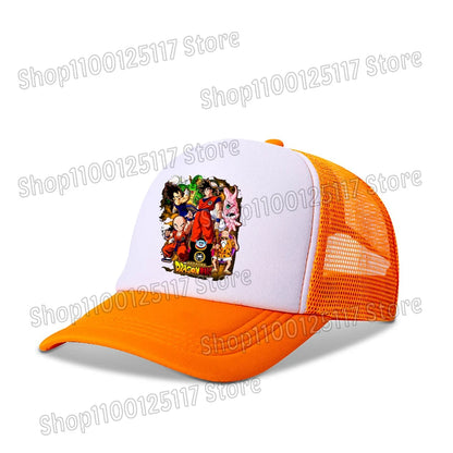 Dragon Ball Baseballkappe, Anime-Bedruckte Kappen, atmungsaktive Schirmmütze, Cartoon, Goku, Sommersport, Snapback, Mesh-Sonnenhut, Geschenk für Kinder