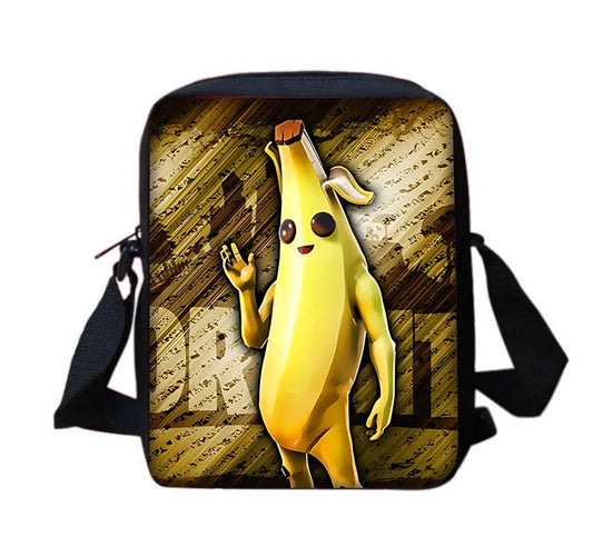 Trendige bedruckte Schulter-Umhängetasche für Jungen und Mädchen, Kinderdesign-F-FortniteS, lässige Handtasche für Herren und Damen, Handy- und Einkaufstasche