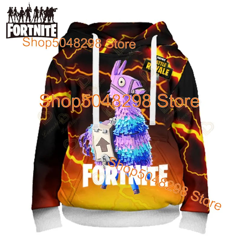 Fortnite Hoodies Pullover Sweatshirt Victory Royale 3D Hoodies Streetwear Hooded Clothes Tops for Kids Birthday Gifts