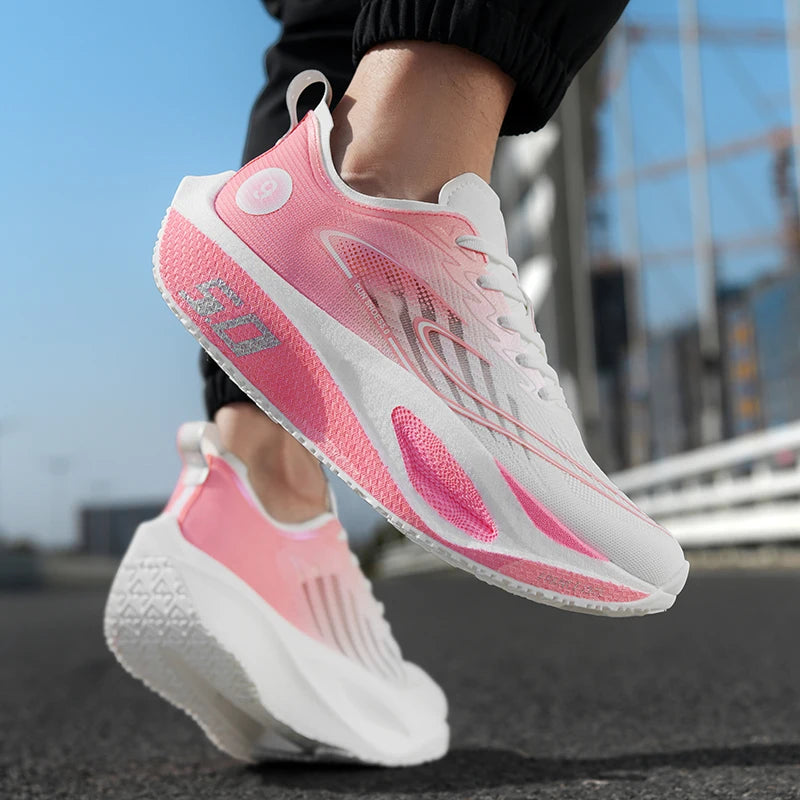 Men’s Sports Shoes with Cushioning, Non-Slip, Flat, Wear-Resistant Sneakers, Mesh Breathable Platform, Soft Running Shoes for Men