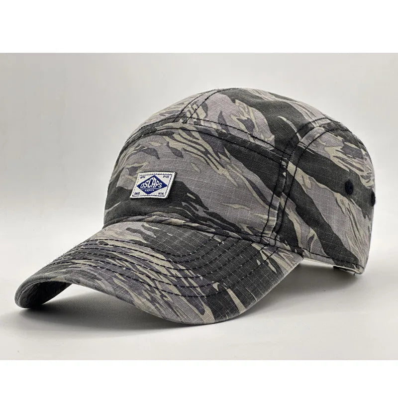 Casquette de baseball à visière courte style camouflage pour hommes et femmes, casquette unisexe tendance de protection solaire pour les activités de plein air