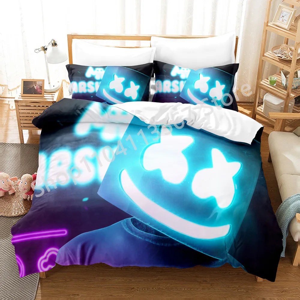 Battle Royale F-Fortnite 3PCS Bedding Set Kids Duvet Cover Quilt Pillowcase Double Size Victory Game Bedroom Linen Decoration