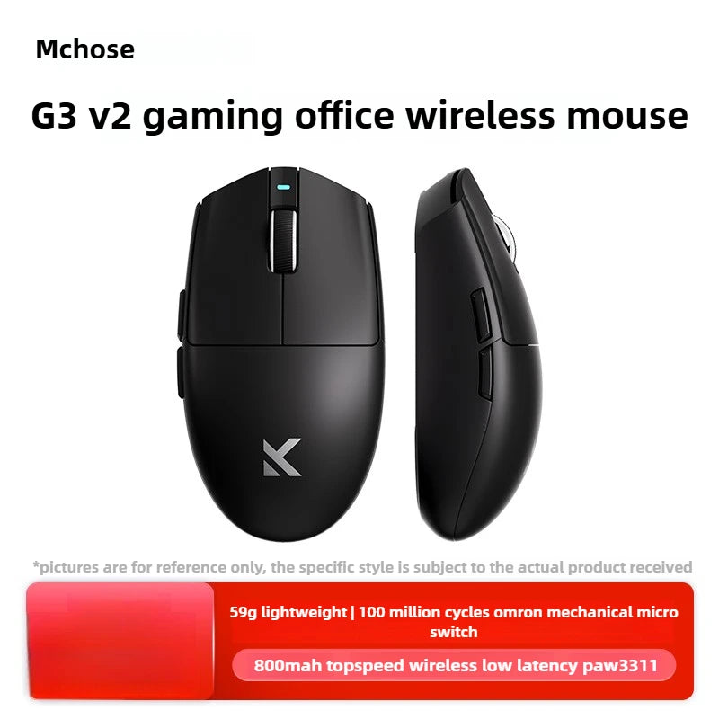 MCHOSE G3 V2 PRO brezžična miška Bluetooth s tremi načini povezave, ergonomska in lahka, za prenosnik, pisarno, gaming in računalniške dodatke