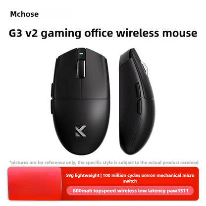 MCHOSE G3 V2 PRO brezžična miška Bluetooth s tremi načini povezave, ergonomska in lahka, za prenosnik, pisarno, gaming in računalniške dodatke