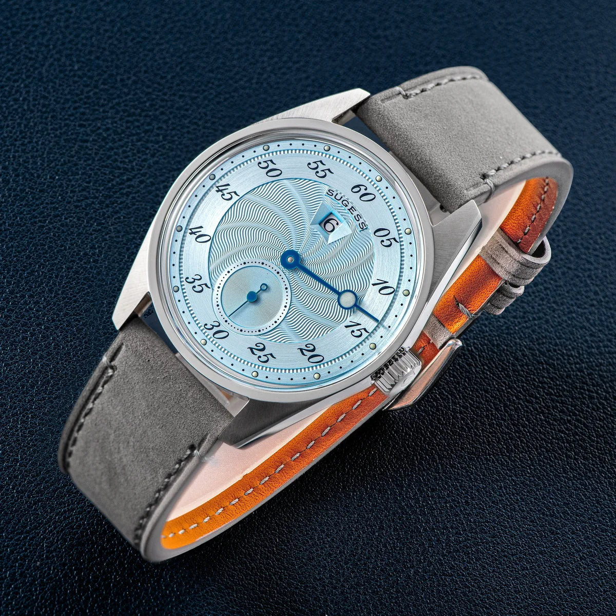 Sugess Mens Watch Automatic ST1721 Movement Aventurine Mechanical Wristwatches Hardlex Glass Fashion Simple Business Clock S451