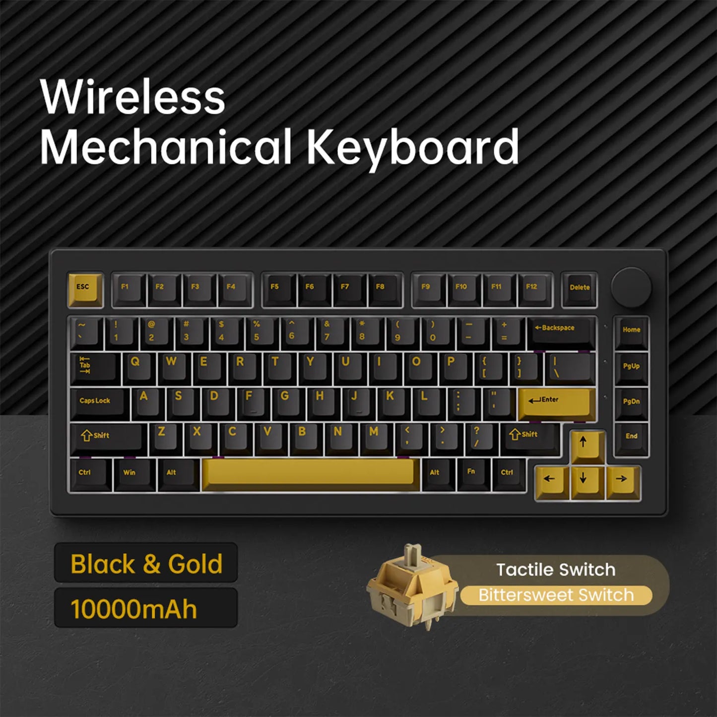 Akko 5075 V3 75% Mechanical Keyboard 8000/10000mAh 2.4GHz Wireless/Wired Type-C/BT 5.0 Hot Swap RGB Gasket for Gaming Typing