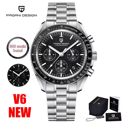 2026 New PAGANI DESIGN Golden Moon Mens Watches Luxury Quartz Watch Men Speed Sports Chronograph Man AR Sapphire Waterproof Gift