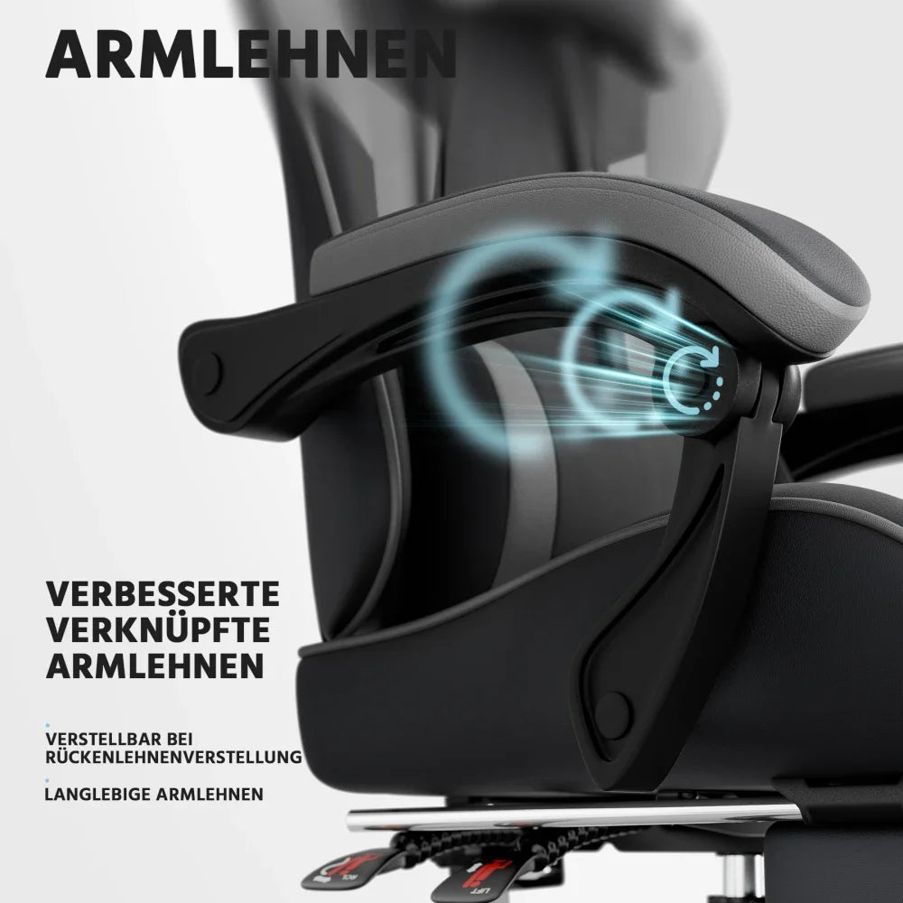 Gaming Chair Ergonomic Gaming Chair with Lumbar Support, Breathable Pu Leather Office Chair,Comfortable Computer Chair