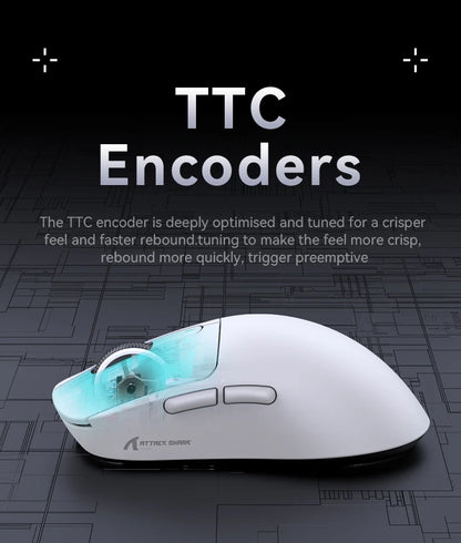 ATTACK SHARK X3/X3PRO 4K/8K Wireless Gaming Mouse, 26K DPI, Tri-Mode (Wired/2.4GHz/BT5.2), Lightweight, PAW3395 Sensor For Gamer