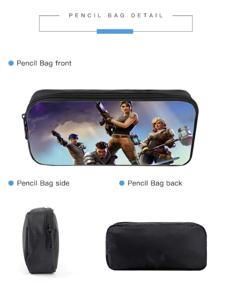 Hot Game Fortnited 3PCS Backpack Set Teenager Student Travel Bag Fortress Night 3D School Knapsack Popular Games Rucksacks