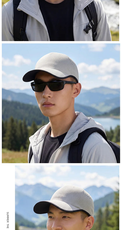 Nahtlose Baseballkappe für Herren – schnell trocknend, zusammenfaltbar, Sportkappe für Outdoor, Angeln, Klettern, Sport – leichte Schirmmütze, Sonnenhut