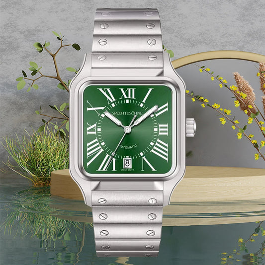 2025 New High Quality Specht&Sohne Watch 34MM Men Automatic Mechanical Watches Green Color Sapphire Stainless Steel Reloj Hombre