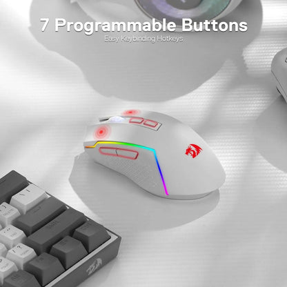 Redragon M693 ασύρματο/ενσύρματο BT & 2.4G Bluetooth gaming ποντίκι 8000 DPI με σύνδεση 3 λειτουργιών και οπίσθιο φωτισμό RGB για PC/Mac/Laptop