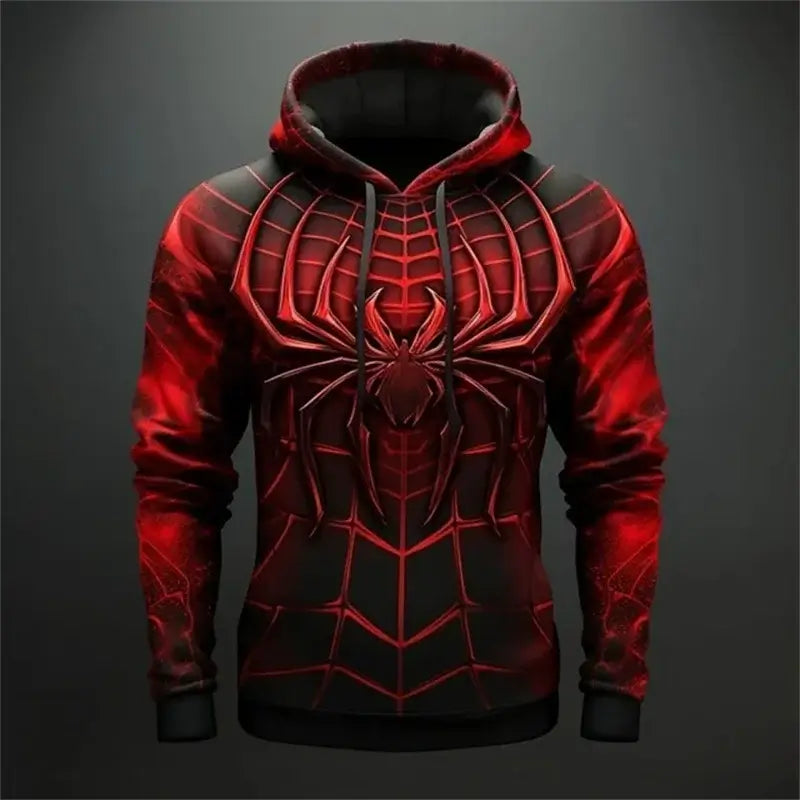 Spider Pattern Men's Fashion Hoodies Long Sleeve Autumn Winter 3D Print Street Hip Hop Sweatshirts 6XL Plus Size Casual Hoodies, Produit gaming premium Fraquane