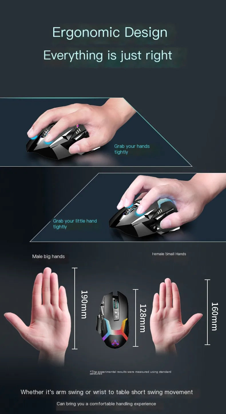 Wired Game Mouse 12000 DPI Adjustable Macro Programming RGB Backlight Ergonomics Design Fire Key E-sport Mause Gaming PC Mice