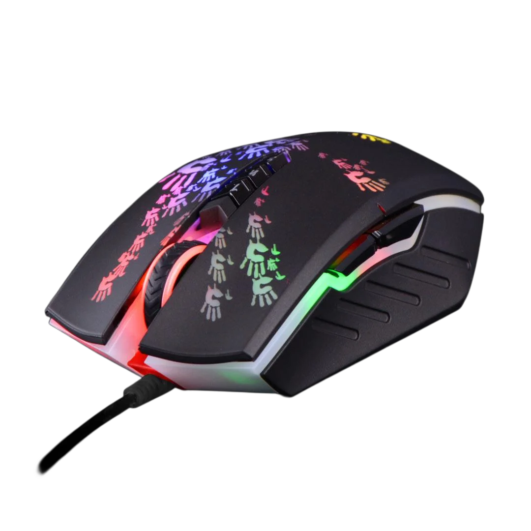 A4Tech Bloody A60 Gaming Mouse,RGB Mouse,Drag Click , 6200 CPI, 8 Macro Keys, X'Glide Metal Boot, 1000 Hz Adjustable