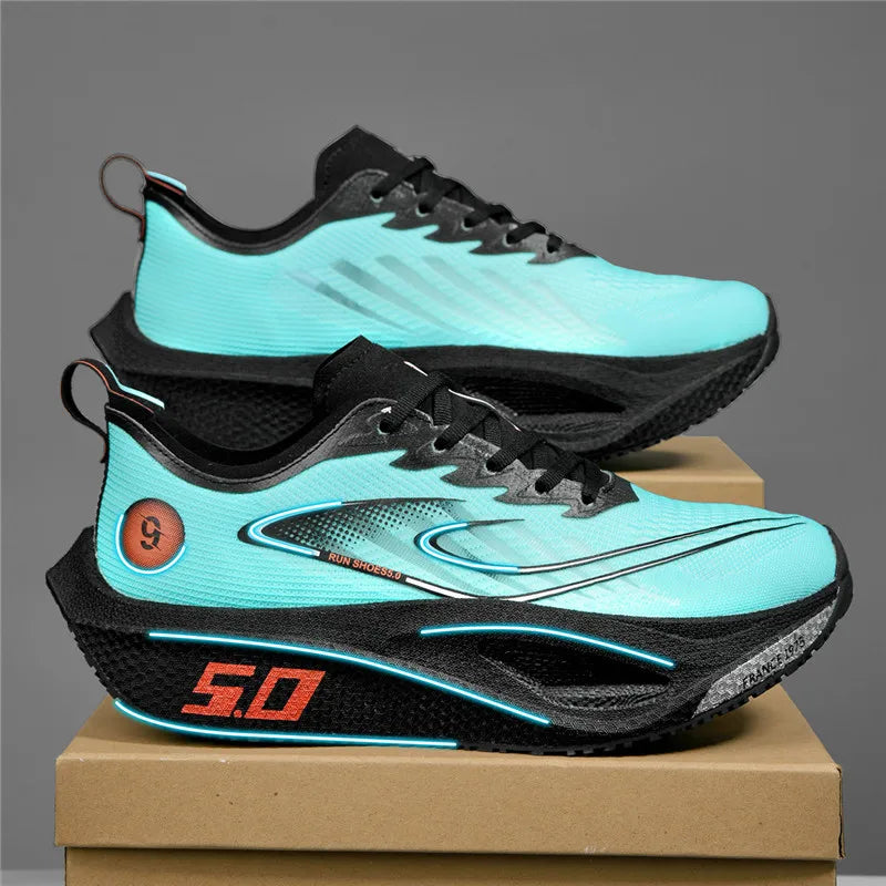 Men’s Sports Shoes with Cushioning, Non-Slip, Flat, Wear-Resistant Sneakers, Mesh Breathable Platform, Soft Running Shoes for Men
