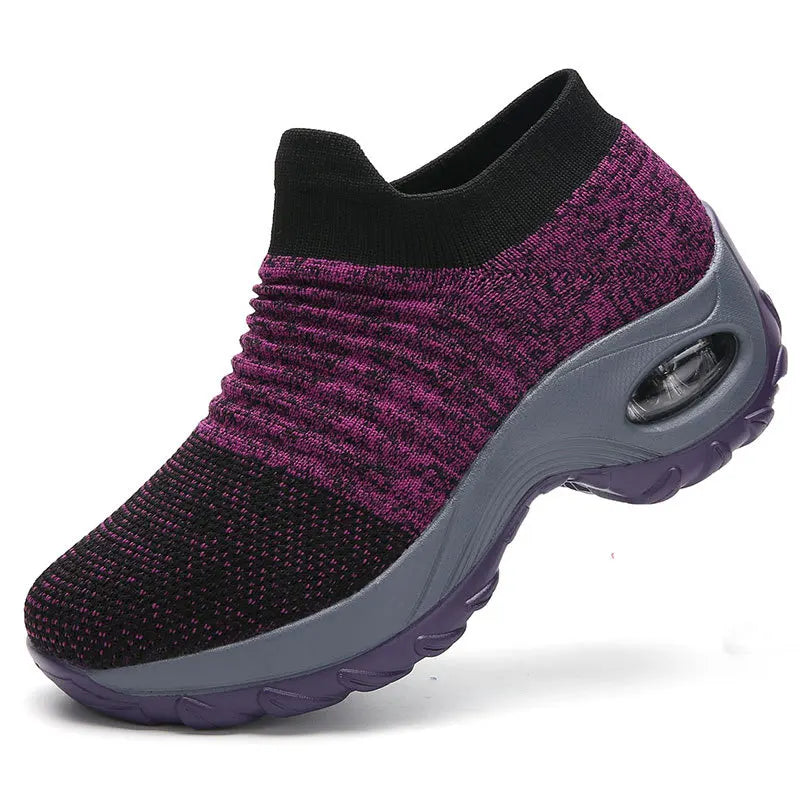 Adidași ușori de damă, la modă, pentru alergare, pantofi sport pentru activități în aer liber, pantofi de alergare confortabili din plasă respirabilă, cu pernă de aer și șireturi