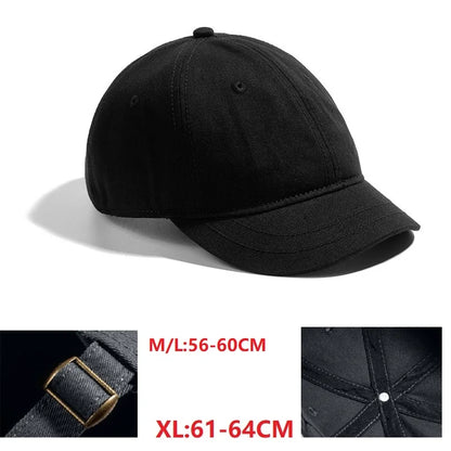 Big Head Hat Back Closed 5cm Short Brim Baseball Cap for Men Mesh Fitted Caps Stretchy Full Closed Caps 56-60cm 61-65cm