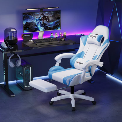 Cadeira Gaming Ergonómica de Design Moderno Giratória para Escritório e Casa, Cadeira E-sport com Rodas, Estilo Rotativo, para Computador