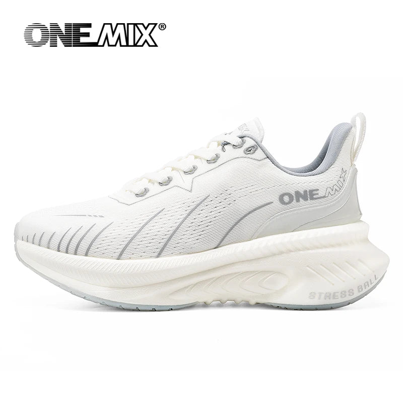 ONEMIX Scarpe da corsa da strada bianche da uomo Scarpe sportive da esterno con cuscinetto d'aria Scarpe da ginnastica da uomo Scarpe da jogging estive Calzature da donna