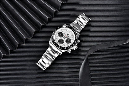 PAGANI DESIGN V2 40MM Relógio masculino de quartzo com mostrador meteorito, safira, cronógrafo retro, impermeável para homem