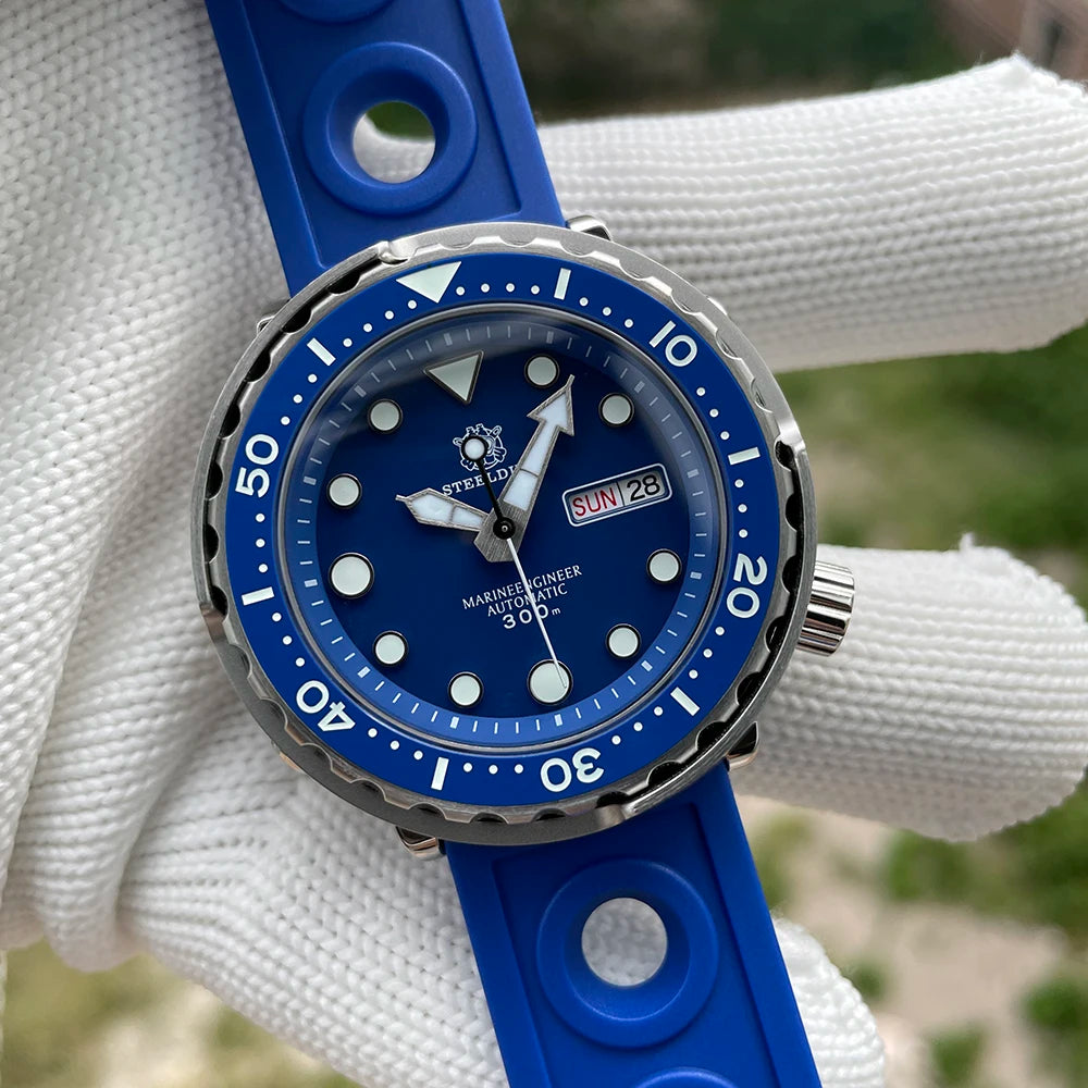 STEELDIVE Top Brand Day Function 47.5mm 300M Waterproof Sapphire Glass Ceramic Bezel NH36 Automatic Dive Can Tuna Watch for Men