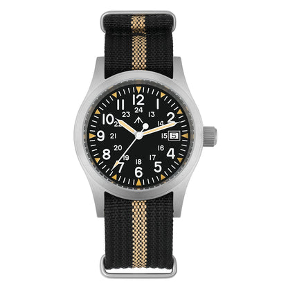 Militado ML05 38mm Military Field Watch VH31 Sweep Quartz Movement Domed Sapphire Crystal Waterproof 100M Super Luminous Watches