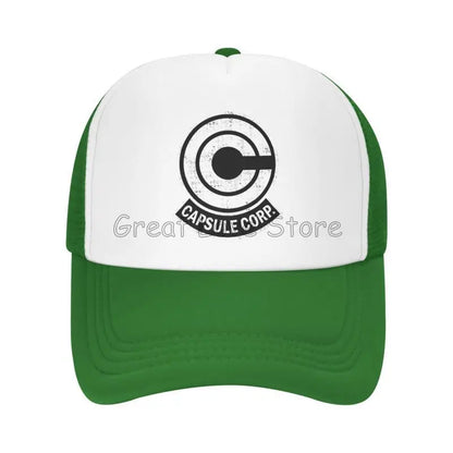Capsule Corp Mesh-baseballkepsar Unisex Hip-Hop-truckerhatt Anime DBZ Dad Hat Justerbar racingkeps Sommartrucker Snapback-kepsar