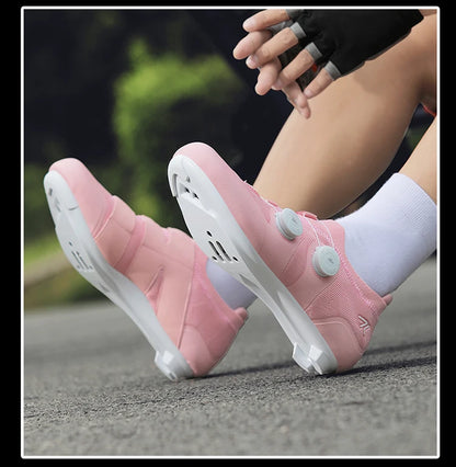 Cyklistické boty na silniční kolo, unisex, HsYixin, prodyšné, se samozamykacím systémem SPD, protiskluzové, závodní boty na silniční kolo, ploché, MTB, cyklistické tenisky