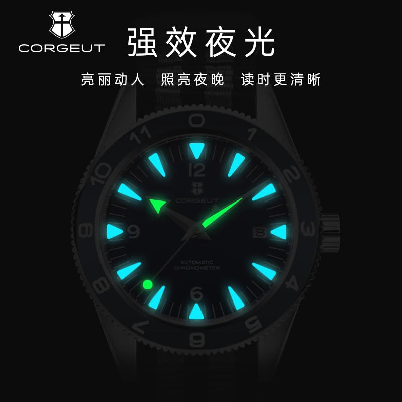 41MM Sapphire Glass 100m Waterproof Japan Automatic Luminous Men's Watch Nylon Strap