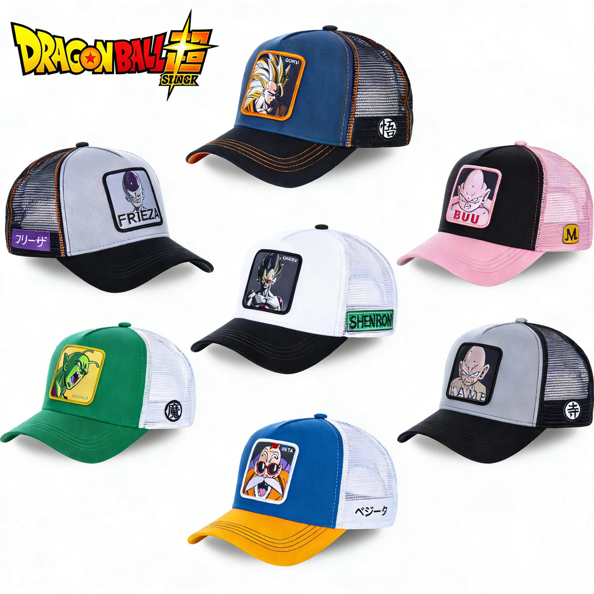 Dragon Ball Son Goku-Kappe, Sommer-Reisekappe mit Schirm, Herren-Kappe mit Stickerei, Hip-Hop-Mesh-Kappe, Sonnenvisier, Baseballkappe, Outdoor-Sport