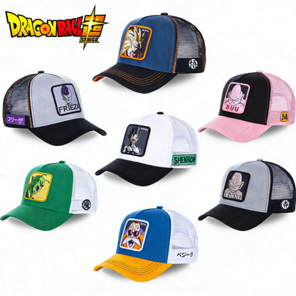 Dragon Ball Son Goku-Kappe, Sommer-Reisekappe mit Schirm, Herren-Kappe mit Stickerei, Hip-Hop-Mesh-Kappe, Sonnenvisier, Baseballkappe, Outdoor-Sport