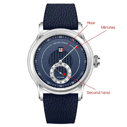 Novidade 2026 Relógio de Luxo Specht & Söhne Jump Hour Automático Mecânico para Homem, Cristal de Safira, Relógio de Pulso em Aço Inoxidável
