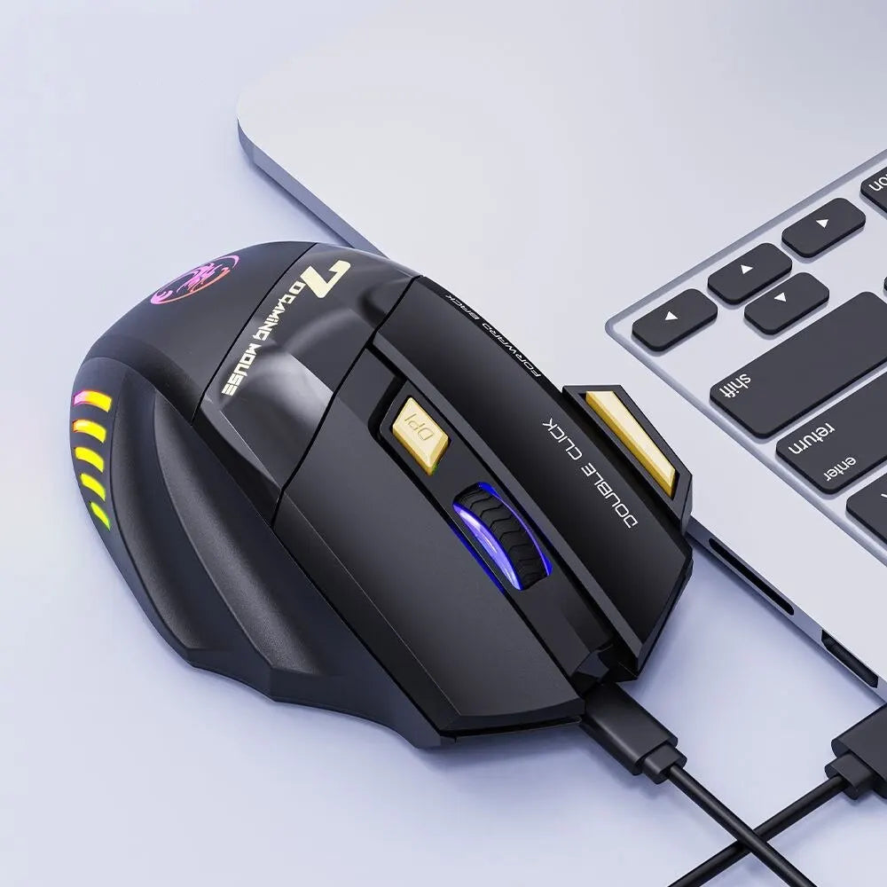 Wireless Gaming Mouse USB IMICE GW-X7 3200DPI Dual Mode Rechargeable 7 Keys 2.4GHz Silent Mouse Bluetooth 7-color Breathing LED