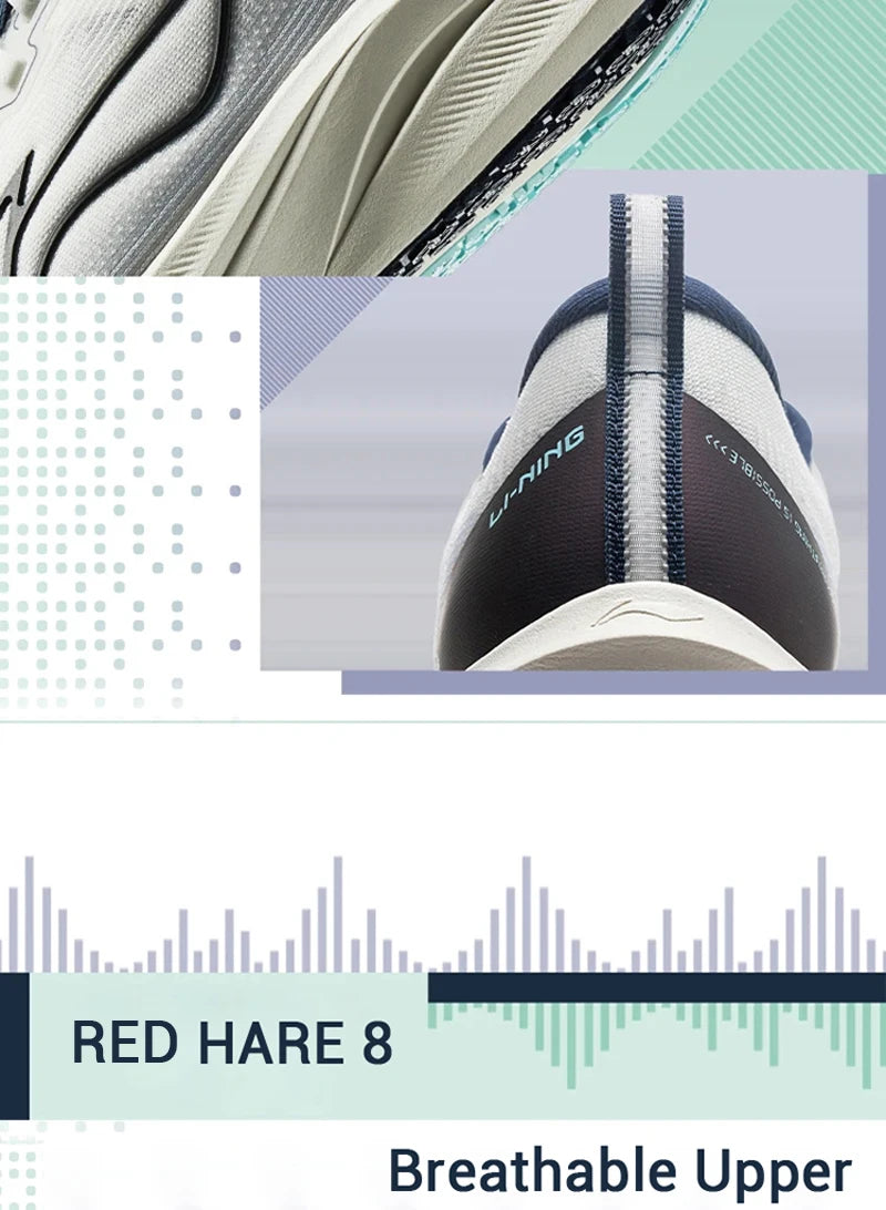 Muške trkaće tenisice za trčanje Li-Ning RED HARE 8 LIGHT FOAM ULTRA, reflektirajuće stabilne tenisice s amortizacijom, lagane LiNing tenisice ARPV001