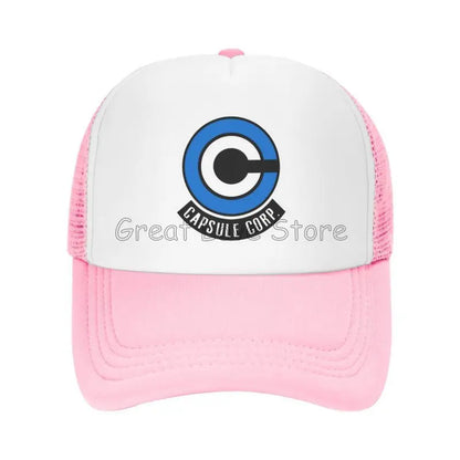 Capsule Corp Mesh-baseballkepsar Unisex Hip-Hop-truckerhatt Anime DBZ Dad Hat Justerbar racingkeps Sommartrucker Snapback-kepsar