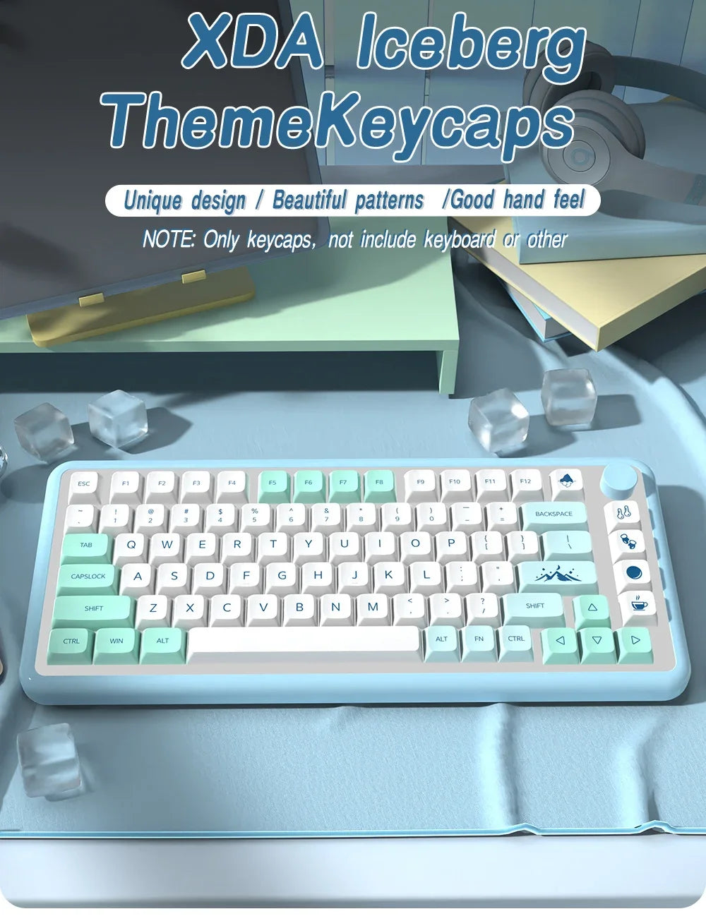 Keycaps Iceberg perfil XDA brasileño coreano japonés ruso español francés ISO Enter PBT para teclado mecánico GK61