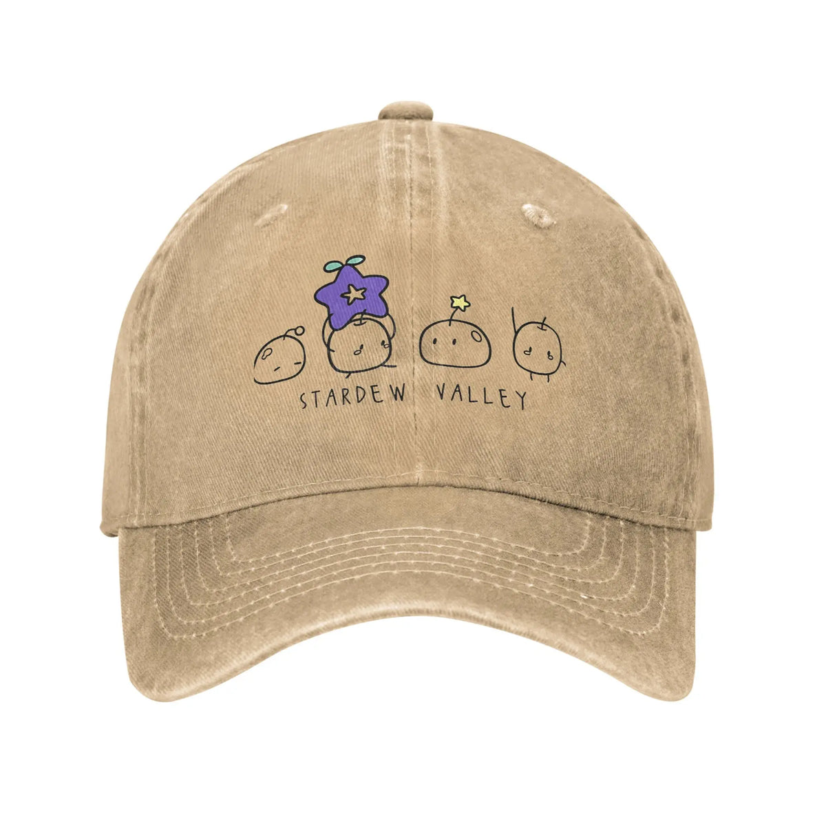 Spiel „Stardew Valley“ – Sonnen-Baseballkappe y2k, lustig, Unisex für Jugendliche, gewaschen, Hip-Hop-Hüte, sonnenschützendes Design, Outdoor-Sport, Snapback-Kappe, Geschenk