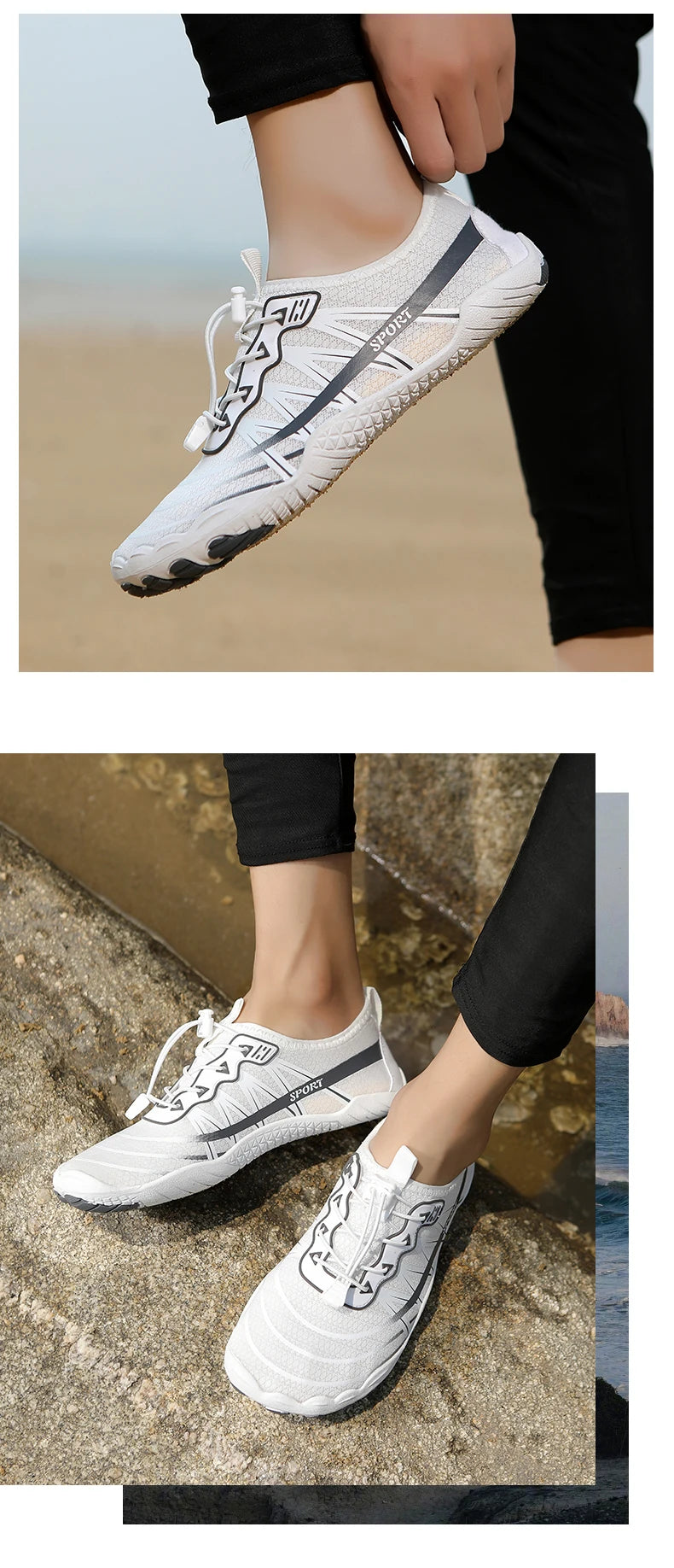 2025 New Water Shoes Barefoot Beach Sports Shoes High-quality Non-slip Swimming Shoes Five-finger Casual Sports Shoes Unisex