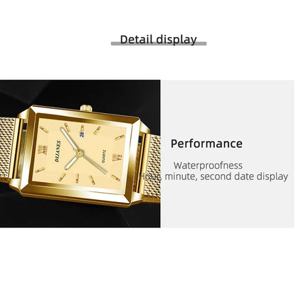 Fashion Watches for Men Luxury Rectangle Stainless Steel Men's Quartz Wristwatch Business Man Watch Clock Gift relogio masculino