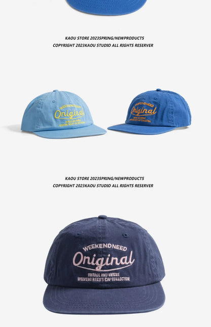Baseballkappe für Frühling und Herbst, Soft-Top-Stickerei, für Damen und Herren, universell kombinierbar, Street-Tide-Marke, Schirmmütze mit breiter Krempe als Sonnenschutz
