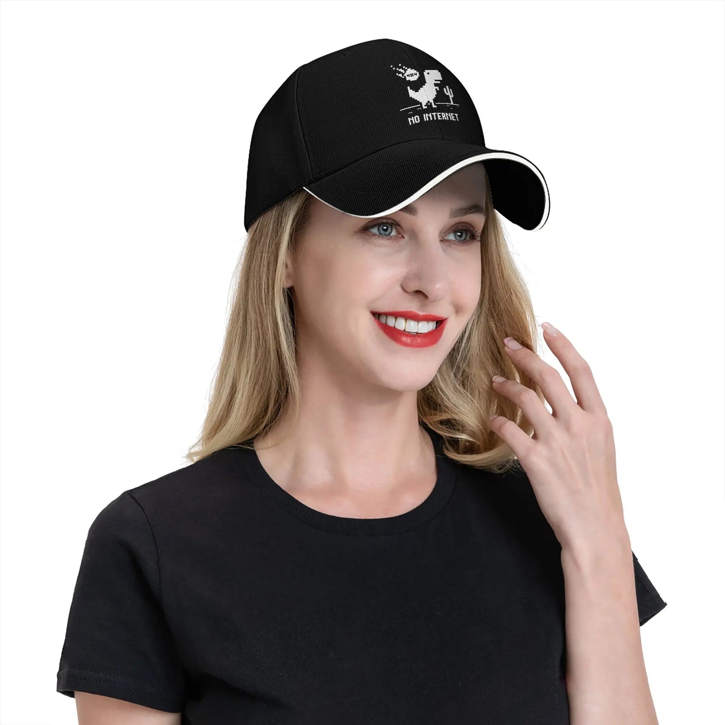 Summer Casual Baseball Cap Funny No Internet T Rex for Programmers Running Hippie Trucker Hat For Couple Hot Sal  Snapback Cap
