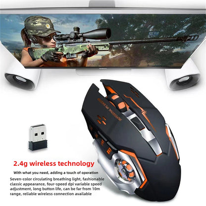 MINGCVIL Rechargeable Wireless Mouse Gaming Computer Bluetooth Mouse USB Mechanical E-Sports Backlight PC Mouse For Computer