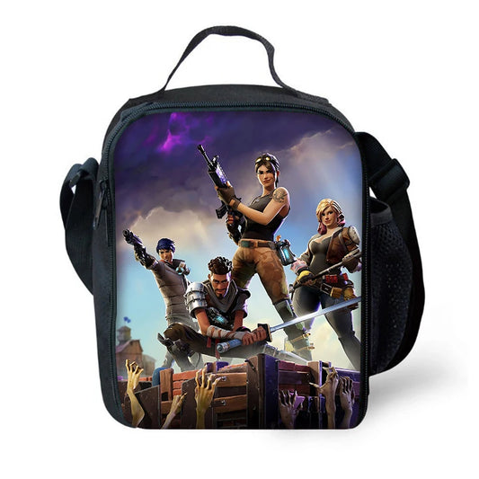 Hot Game Kinder-Isoliertasche groß F-FortniteS, geräumige wiederverwendbare Thermo-Kühltasche/Lunchbox für Jungen, Mädchen, Schüler, Outdoor und Picknick